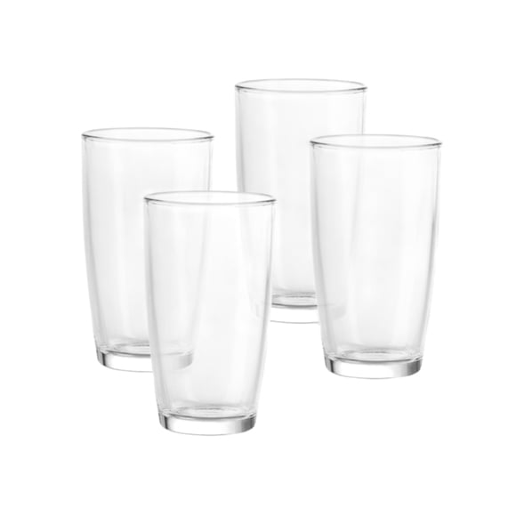 Juego de 4 Vasos Crisa de Vidrio Modelo Agua Transparente