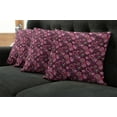 thumbnail image 5 of Ambesonne Ombre Throw Pillow Cover 4 Pack, Modern Floral Leaf Nature, 16", Purple White, 5 of 5