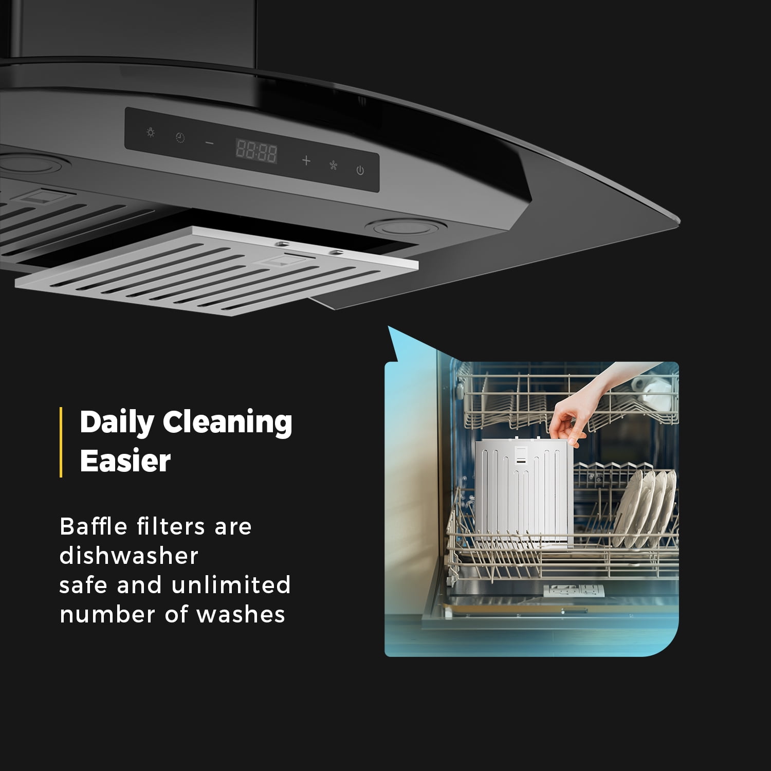 30 in. 400 CFM Ducted Kitchen Glass Wall Mount Range Hood in Stainless Steel