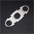 thumbnail image 2 of Coupe-cigares NETSENG Lame Guillotine Double Coupe en Acier Inoxydable dans une Pochette en Cuir, Argent, 2 of 4