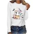 thumbnail image 5 of YUGYXL Halloween Clothes for Women Funny Printed Shirts Spooky Season Tops Long Sleeeve Pullovers Cute Ghost Tee White M, 5 of 7
