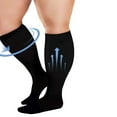thumbnail image 4 of CSChome Chaussettes de Sport 1 Paire Sport Grande Compression Haute Élasticité Grande Taille Mi-Tube Respirant Doux Antidérapant Couleur Unie Course Randonnée, 4 of 7