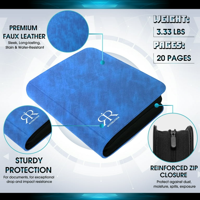 Corsweet Card Toploader Binder with Zipper, 360 Card Capacity, 9-Pocket  Trading Card Album, Blue - Walmart.com