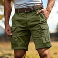 thumbnail image 4 of Men Cargo Shorts with Pockets Knee Length Lightweight Tactical Cargo Shorts for Golf Outdoor Work Shorts (Army Green M), 4 of 6