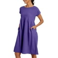thumbnail image 2 of Clothing Dresses for Women 2025 Summer Cotton Linen Solid Gauze Dress Loose Casual Beach Vacation Flowy Midi Dress with Pockets, 2 of 8