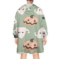thumbnail image 2 of Wearable Oversized Blanket,Cute Halloween Ghost Pumpkin Pattern Wearable Blanket Hoodie for Adults,Cozy Hooded Blankets with Super Pockets,Super Warm Fuzzy Pullover for Women & Men, 2 of 6