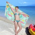 thumbnail image 6 of Coolnut Beach Towels Colorful Flamingo Pineapples Camping Towels Lemon Sand Free Beach Towel, 30"x60" Large Beach Towels Quick Dry Bath Travel Towels Pool Yoga Beach Mat for Men Women, 6 of 6
