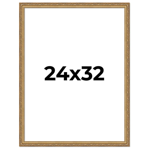 24x32 Frame Gold Solid Wood Picture Frame Width 1.25 Inches | Interior Frame Depth 0.375 Inches |