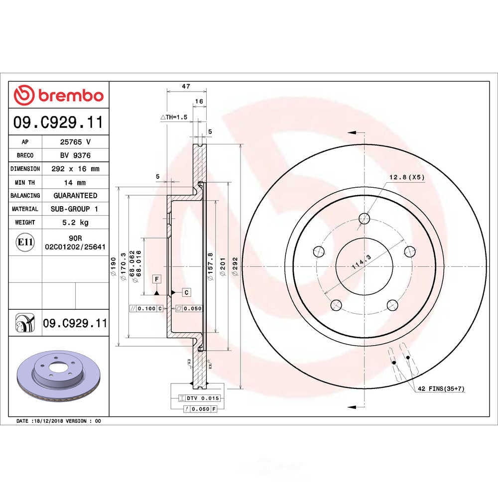 Brembo 09.C929.11 PRIME Disc Brake Rotor