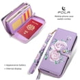 thumbnail image 2 of Allytechgroup For Google Pixel 8 Pro Wallet Case with Credit Card Slot Cash Slot, Support Wireless Charging Magnetic Closure Heavy Duty PU Leather Protective Case Cover with Wrist Strap, Purple, 2 of 12