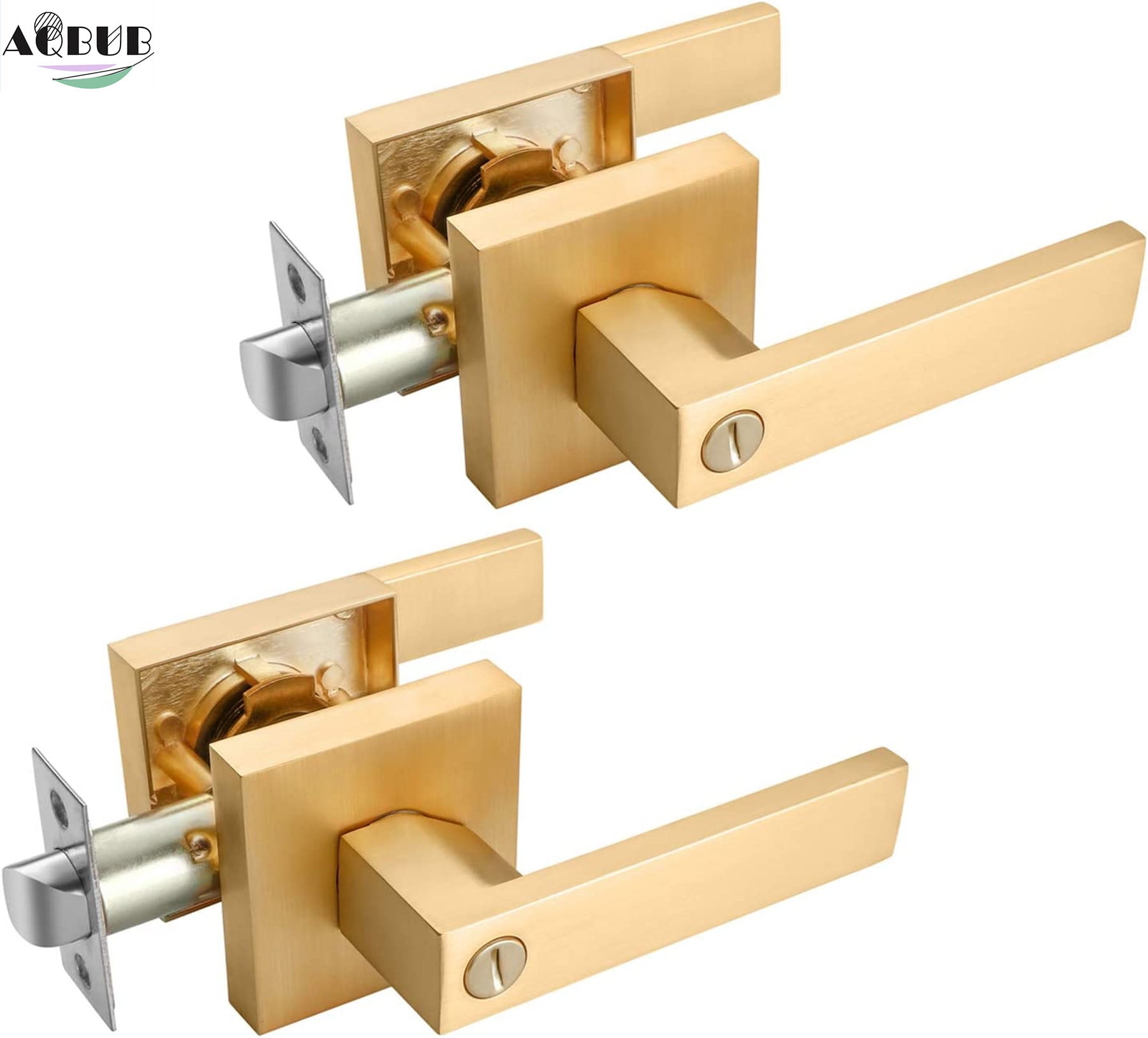 2-piece set of gold door handle, private door handle, bed and bathroom ...