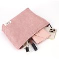 thumbnail image 4 of Bolsa de cosméticos de pana de color sólido Estuche de almacenamiento de viaje para mujer (rosa) Ndcxsfigh Cuidado Belleza, 4 of 9