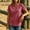 Red, variant on Women's V-Neck Button-Up Short Sleeve Blouse with Side Slit Detail