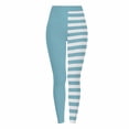 thumbnail image 4 of Soft Leggings for Women High Waist Striped Full Length Workout with Pockets Gym Fitness Tummy Control Pants for Yoga Running, 4 of 5
