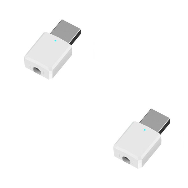 Seitruly USB 5.0 Transmisor Receptor 2-en-1 3.5mm Cable TV PC Auriculares Adaptador de audio, Negro blanco 2piezas