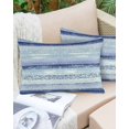 thumbnail image 6 of Blue Throw Pillow Cover 12 x 20 Inch Decorative Pillow Cover Geometric Ombre Stripes Boho Sparkling Dot Lumbar Pillowcase Seasonal Rectangle Cushion Case for Couch Sofa Bed Living Room, 6 of 7