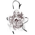 thumbnail image 1 of Anchor Apron Monochrome Octopus Tattoo Art Style Naval Sketch Mythical Kraken Beast Design, Unisex Kitchen Bib Apron with Adjustable Neck for Cooking Baking Gardening, Brown and White, by Ambesonne, 1 of 3