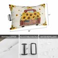 thumbnail image 6 of 1 Pack Outdoor Waterproof Throw Pillows for Head,Watercolor Sunflower Red Truck Cushion Cases with Insert&Straps Neck Pillows for Patio Chaise Lounge Recliner Chair,Floral on Postcard Texture, 6 of 9