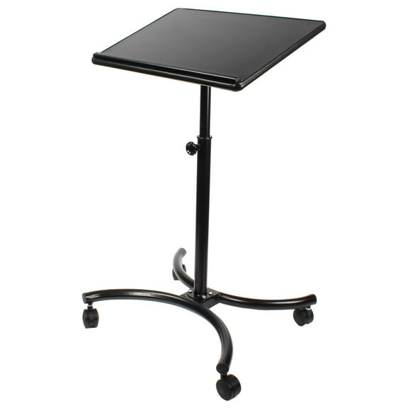 Laptop Stand That Is Adjustable With 28 x 18-Inch Tilting Surface, Locking Casters, Contemporary Curved Base, Ergonomic Design (LW2818)