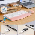 thumbnail image 5 of Ergonomic Wireless Keyboard and Mouse Combo, Leather Cushioned Palm Rest, Wave Keys, Silent Typing, 2.4G Lag-Free-Wagpak-Pink, 5 of 9