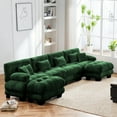 thumbnail image 3 of FFH 173.2" Modular Sectional Sofa, U Shaped Couch for Living Room, 4-Seater Comfy Cloud Couch with Deep Seat (Chenille Dark Green, 4 Seater with 2 Ottomans), 3 of 11