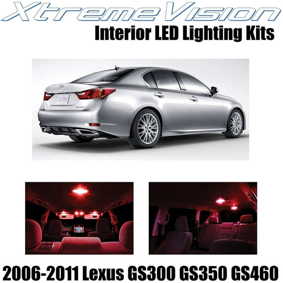 XtremeVision Interior LED for Lexus GS300 GS3500 GS460 2006-2011 3 Pieces Red Interior LED Kit Installation Tool