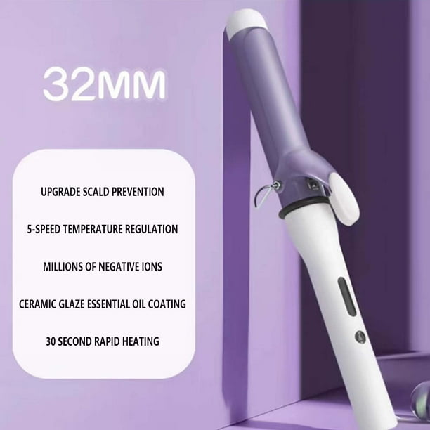 Barra de rizado de cabello 40 mm herramienta de rizado extra grande | Varita de peinado sin daños | Peine de barril de calentamiento rápido | Temperatura ajustable | Rizador de estilo coreano | Para
