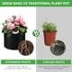 thumbnail image 4 of Paquete de 5 bolsas de cultivo, macetas de tela no tejida resistentes con asas, para verduras, flores, plantas y frutas, color negro, 4 of 4