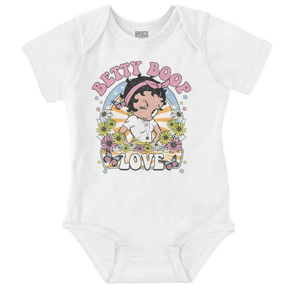 Betty Boop Flower Power Love Hippie Bodysuit Jumper Girls Infant Baby Brisco Brands NB