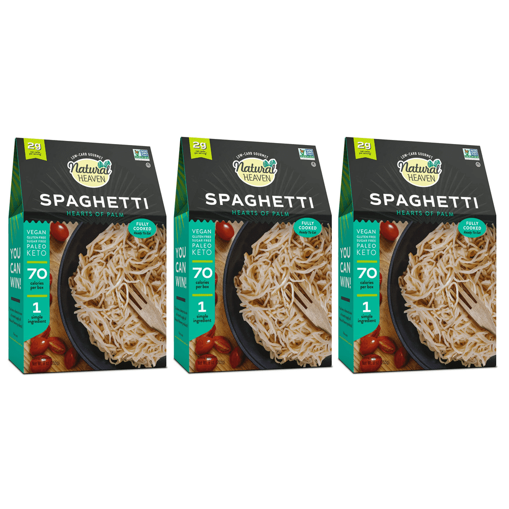 Veggie Pasta Hearts of Palm Noodles by Natural Heaven Spaghetti Size