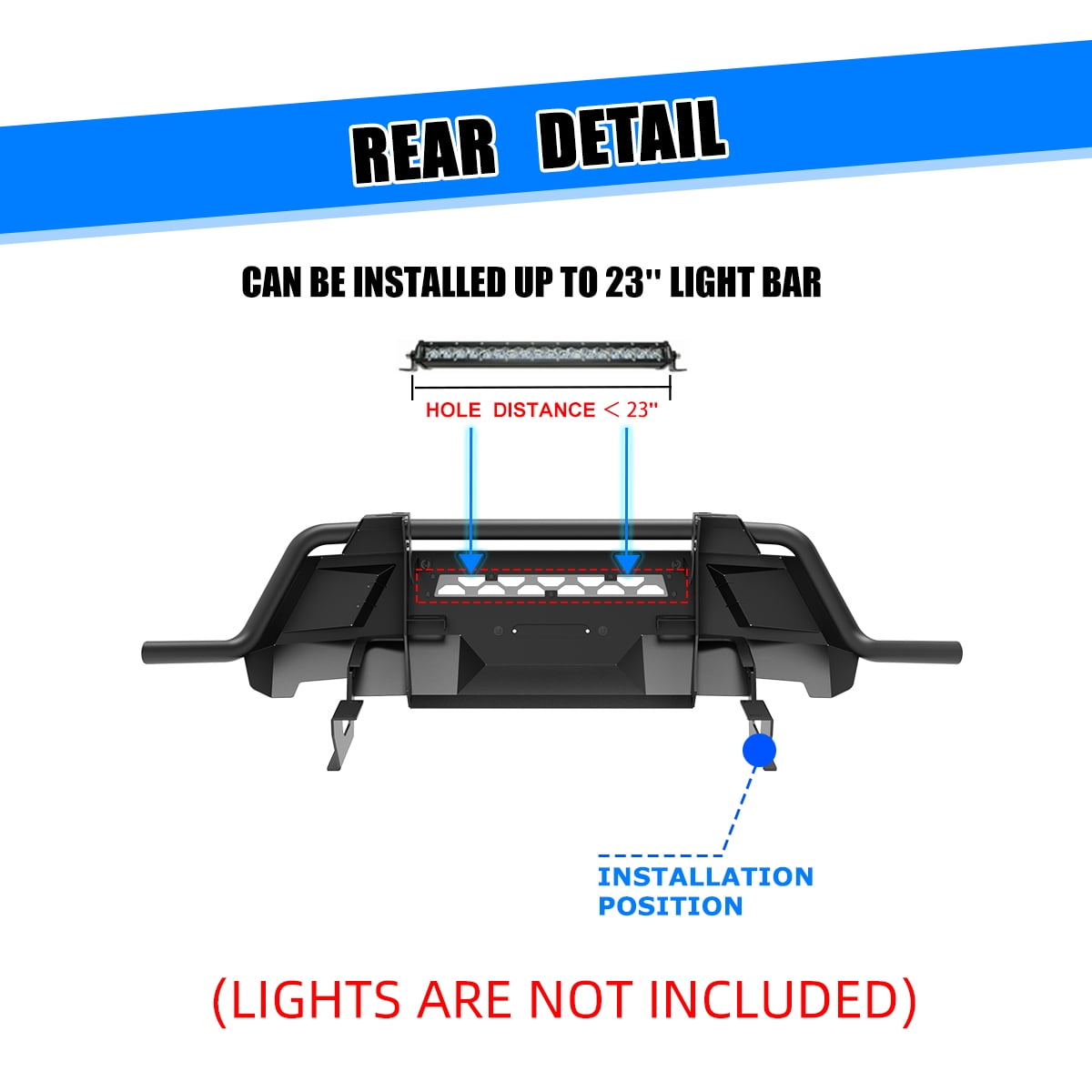 Front Bumper Fit for 2022-2024 Nissan Frontier,High-Quality Carbon Steel,with 2 D-Ring,Can Install Led Light Bar,DIY Colour Spraying Frame