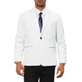 thumbnail image 1 of Chaquetas de traje INSPIRE CHIC para hombres, blazers deportivos de color sólido, de un solo botón, S blanco, 1 of 5
