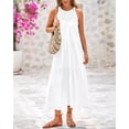 thumbnail image 2 of Vestido BTFBM Summer Halter para mujer, casual, bohemio, vestido de verano, blanco, 2 of 9