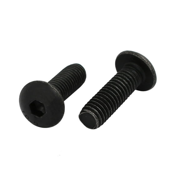 2pcs M5x16mm 10.9 Grade Hex Socket Reverse Left Hand Thread Screw Bolt Black