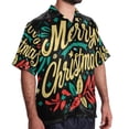 thumbnail image 2 of Christmas Font Men's Short Sleeve Poplin Beach Shirts, Casual Printed Button Down Summer Hawaiian Shirt - Unisex, 2 of 6