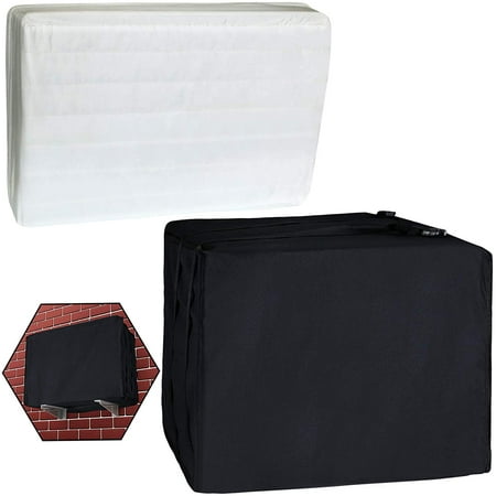 

Mudder 2 Pieces Window Air Conditioner Cover Waterproof Adjustable Winter Window AC Cover Indoor Outdoor Windproof with Elastic Straps for Bottom Covered Outside Unit