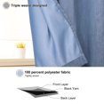 thumbnail image 5 of PiccoCasa 2 Panels Bedroom Linen Look Blackout Curtains Steel Blue 52" x 108", 5 of 7