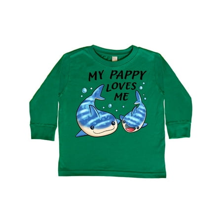 

Inktastic My Pappy Loves Me- whale shark Gift Toddler Boy or Toddler Girl Long Sleeve T-Shirt