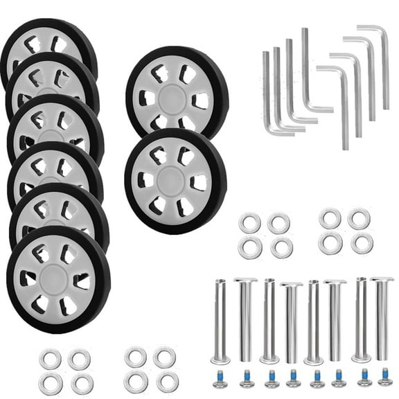 8pc Luggage Wheels Replacement,Dia 2.16in/55mm Thick 0.47in/12mm Rubber Mute Caster Replacement for Luggage B