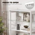 thumbnail image 5 of BROTTAR 67" Display Cabinet with Glass Doors, 4-Tier Curio Cabinet with 2 Removable Glass Shelves, Display Case with Storage Cabinet for Collectibles, White, 5 of 7