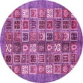 thumbnail image 1 of Ahgly Company Indoor Round Abstract Pink Modern Area Rugs, 5' Round, 1 of 4