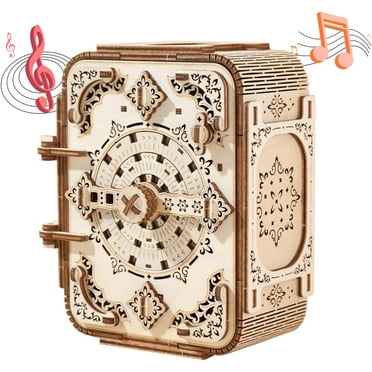 3D Wooden Puzzle Secret Code Storage Box Password Music Case DIY Home Decoration Laser-Cut