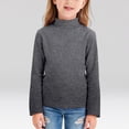 thumbnail image 2 of YDFCWXW Girls' Long Sleeve Turtleneck T-Shirt Kids Basic High Neck Casual Trendy Soft Base Layer Tee Tops (Grey, 5-6 Years), 2 of 6