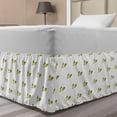 thumbnail image 1 of Jasmine Bed Skirt, Continuous Pattern with Minimal Flowers and Leaves Romantic Nature Art, Elastic Bedskirt Dust Ruffle Wrap Around for Bedding Decor, 4 Sizes, Olive Green and White, by Ambesonne, 1 of 2