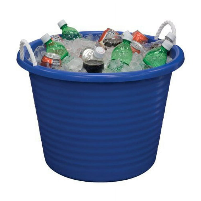 United Solutions 19 Gallon Large Durable Plastic Utility Tub with Strong  Rope Handles for Indoor or Outdoor Home Organization, Blue, 6 Pack