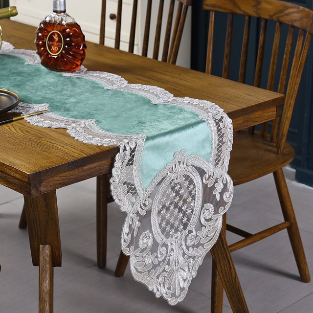 Mantel de terciopelo con flores, elegante y chic, lavable, decoración de mesa, comedor, decoración de bodas, banquetes, Halloween, Navidad (3)