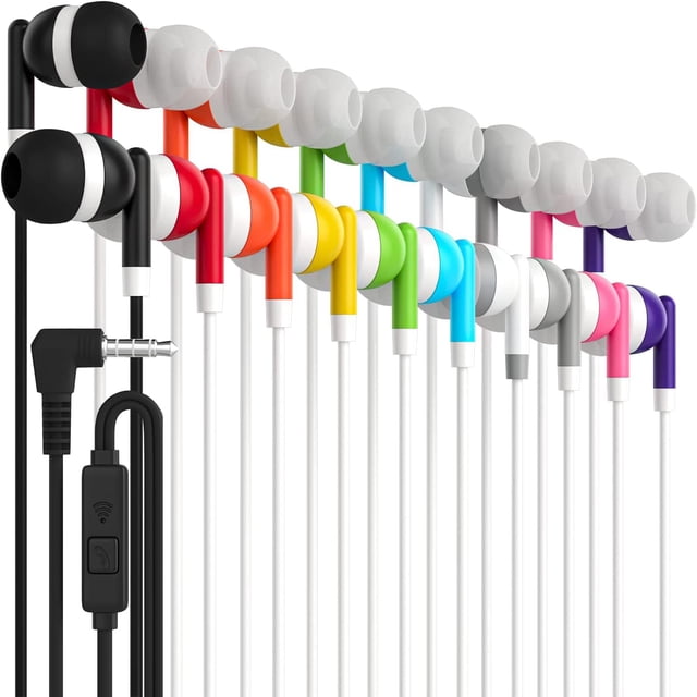 Auriculares Maeline Bulk con micrófono que aíslan el ruido, paquete de 100
