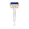 thumbnail image 3 of ANGARA Lab Grown 3.4 Ct Blue Sapphire & Lab Diamond Ring for Women in 14K White & Rose Gold (Size-10x8mm) | September Birthstone, Anniversary, Jewelry Gift for Women | Lab-Grown Blue Sapphire Ring, 3 of 7
