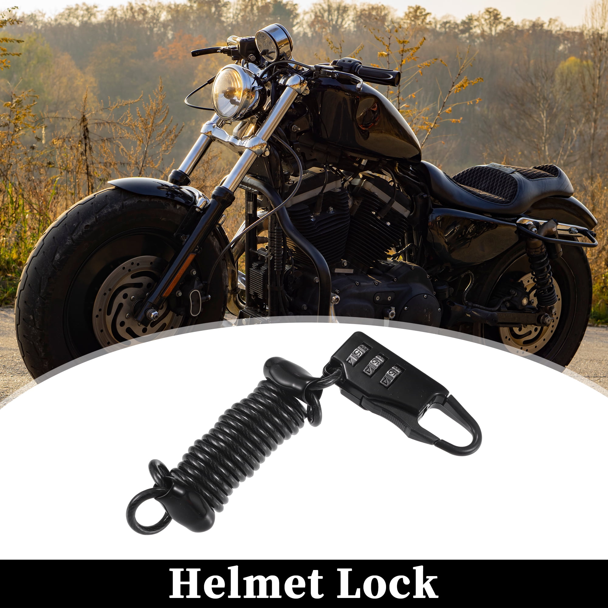 Unique Bargains Motorcycle Helmet Lock Universal Mini Anti-Theft Bicycle Cable Lock