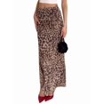 thumbnail image 3 of Women'S Y2K Leopard Print Skirts Ruched Maxi Skirt Mesh Sheer High Waisted Long Bodycon Skirt Leopard Print S, 3 of 9